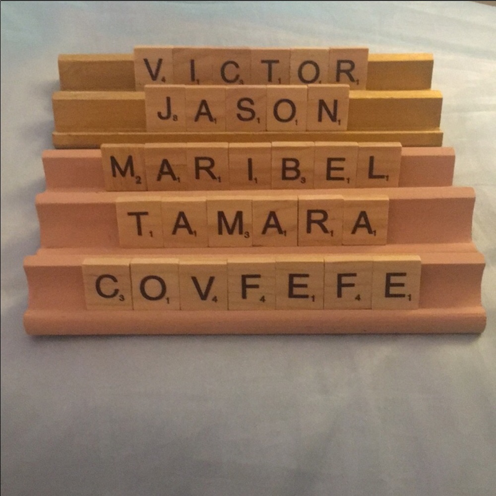 Scrabble tile name plates!